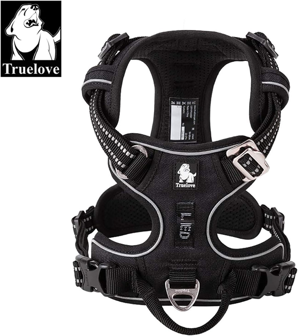 TRUE LOVE Dog Harness No Pull Nylon Reflective Pet Harness Adjustable Comfortable Control Step-in