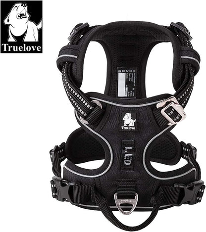 TRUE LOVE Dog Harness No Pull Nylon Reflective Pet Harness Adjustable Comfortable Control Step-in