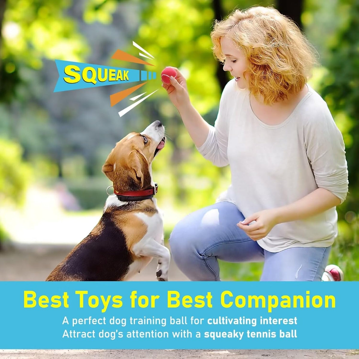 Prime Pets Mini Tennis Balls for Dogs, 2 Inch Squeaky Dog Toys, Interactive Dog Toy Balls for