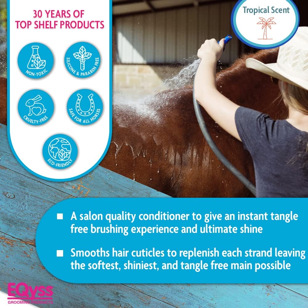 EQyss Premier Equine Conditioner - Moisturize Skin, Detangle Horse's Mane, Tail, & Coat, Add Shine