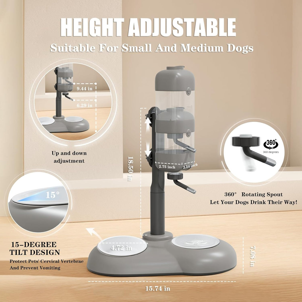 Puppy Bowls for Small Dogs,3 in 1 Bowl Set with Puppy Water Bottle and 2 Food Grade Ceramic