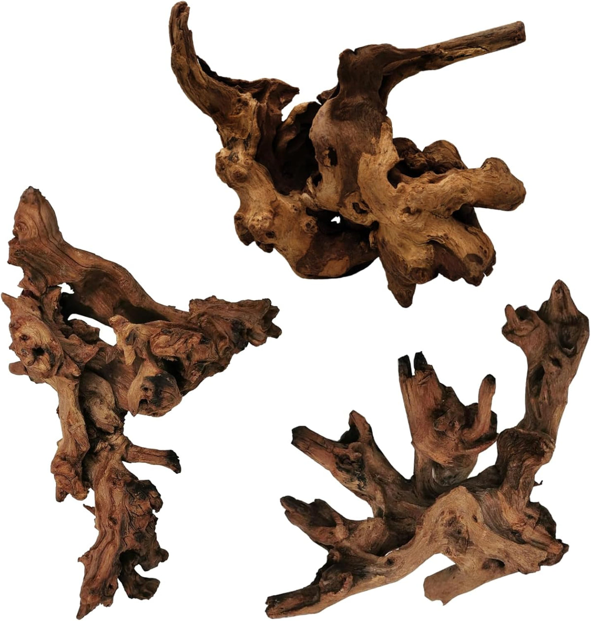 Hamiledyi 3 Pcs Natural Driftwood for Aquarium 7-12 Inch Driftwood Branches Bearded Dragon