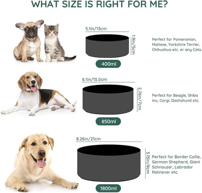 SPUNKYJUNKY Ceramic Dog and Cat Bowl Set with Wooden Stand, Modern Cute Weighted Food Water Set for