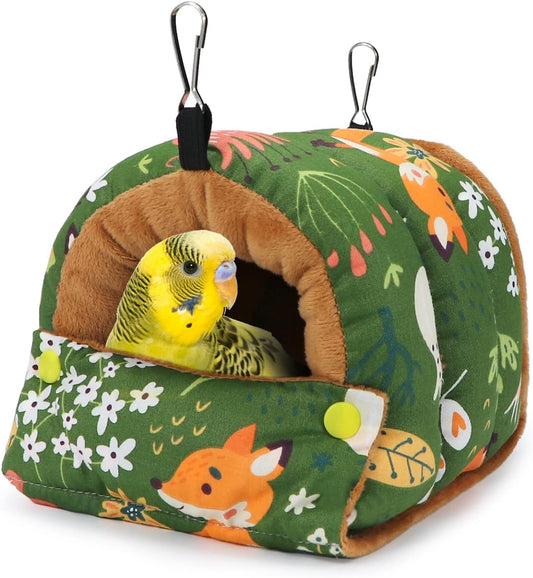 Wontee Bird Nest House Winter Warm Snuggle Hut Bird Bed Hanging Hammock for Parrots Budgies