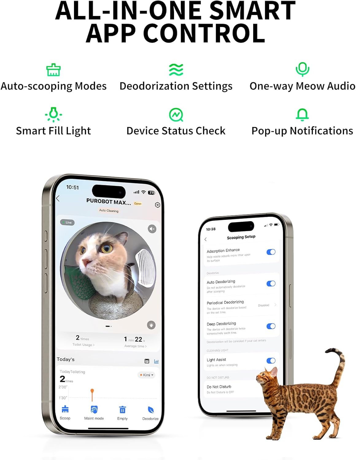 PETKIT 2025 Purobot Max Pro AI-Camera Self Cleaning Cat Litter Box, 210° Wide Angle Lens Night