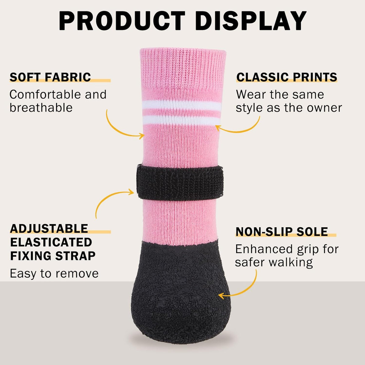 SCENEREAL Anti Slip Dog Boots & Paw Protectors for Hardwood Floor, Extended Dog Socks to Prevent
