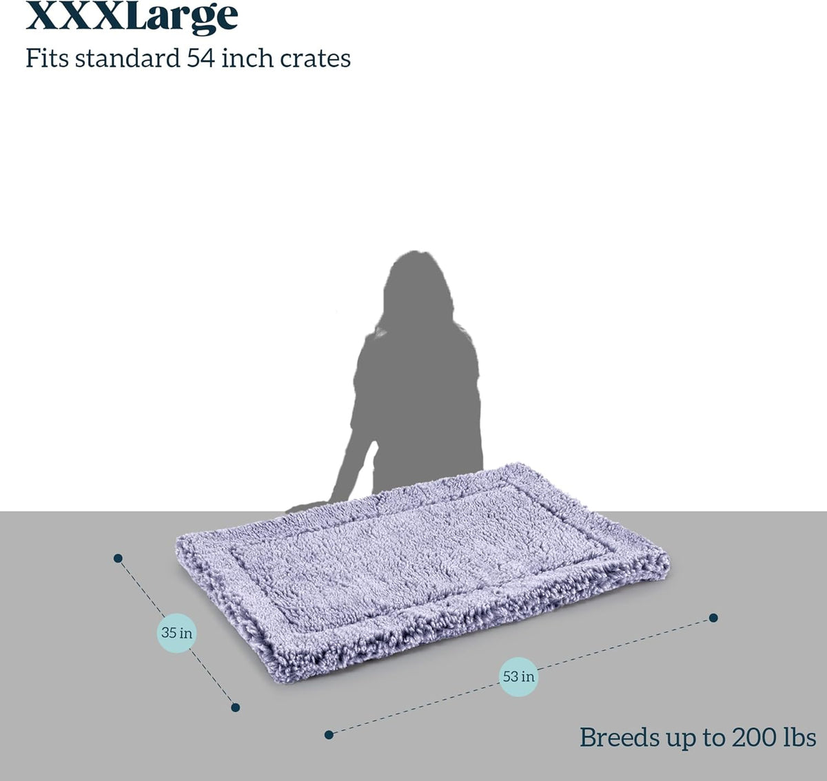 Stoutwool Indestructible Dog Bed - Fluffy Chew Proof Dog Crate Pad - Tough Kennel Pad for