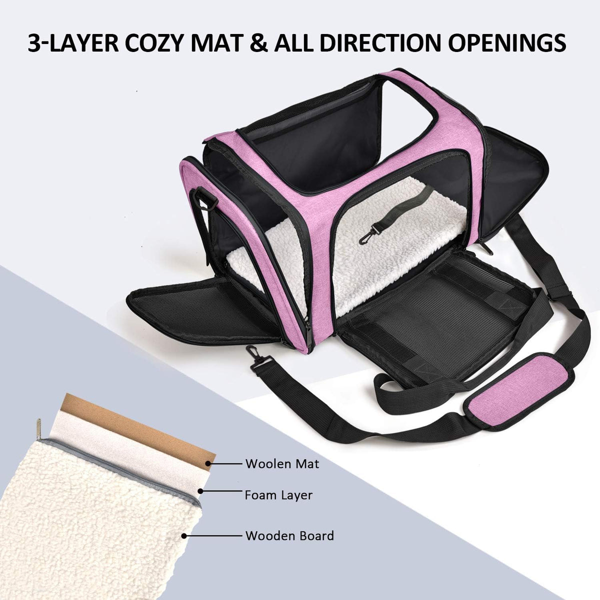 Large Cat Carriers Dog Carrier Pet Carrier for Large Cats Dogs Puppies up to 25Lbs, Big Dog Carrier
