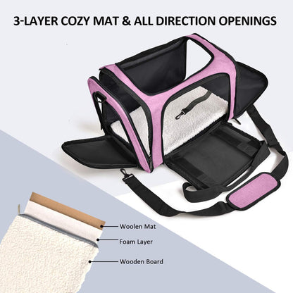Large Cat Carriers Dog Carrier Pet Carrier for Large Cats Dogs Puppies up to 25Lbs, Big Dog Carrier