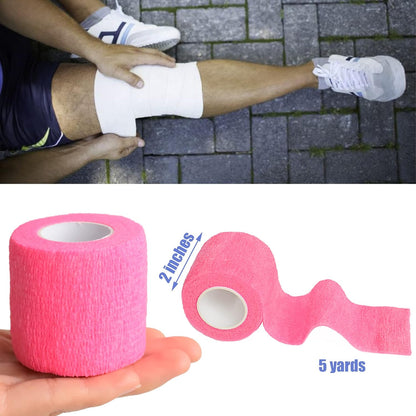9 Pack 2" x 5 Yards Self Adhesive Bandage Wrap Self Stick Wrap for Ankle, Wrist, Finger, Sports