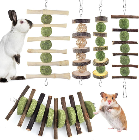 ERKOON Bunny Chew Toys, Rabbit Chew Toys for Teeth Grinding, Improve Dental Health, 100% Natural