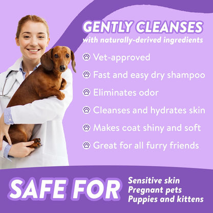 Bodhi Dog Waterless Shampoo - Natural Dry Shampoo for Dogs & Cats - Neutralizes Pet Odor - No Rinse