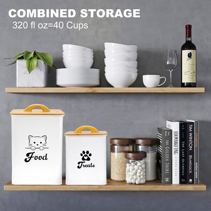 Cat Food Storage Container with Scoop, 2PCS Cat Food Storage Container with Lids Airtight, Cat