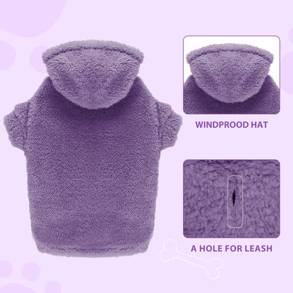 Stpiatue Dog Hoodie (Purple) - Warm Polyester Hooded Sweater for Extra Large Dogs, XX-Large, 36''