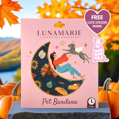 LunaMarie - Luxury Pet Birthday Bandanas -Premium & Silky Poly Fabric | 100% Handmade | Custom
