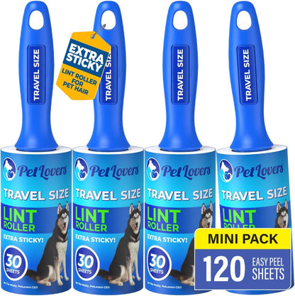 PetLovers Extra Sticky Lint Roller Mega Value Set for Pet Hair Removal and Clothes, Dog and Cat