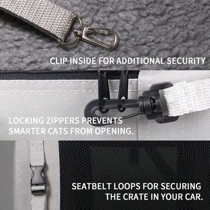 Extra Extra Large Cat Carrier Soft Sided, Portable Small Dog Carrier for 2 Cats, 24"x16.5"x16" Car