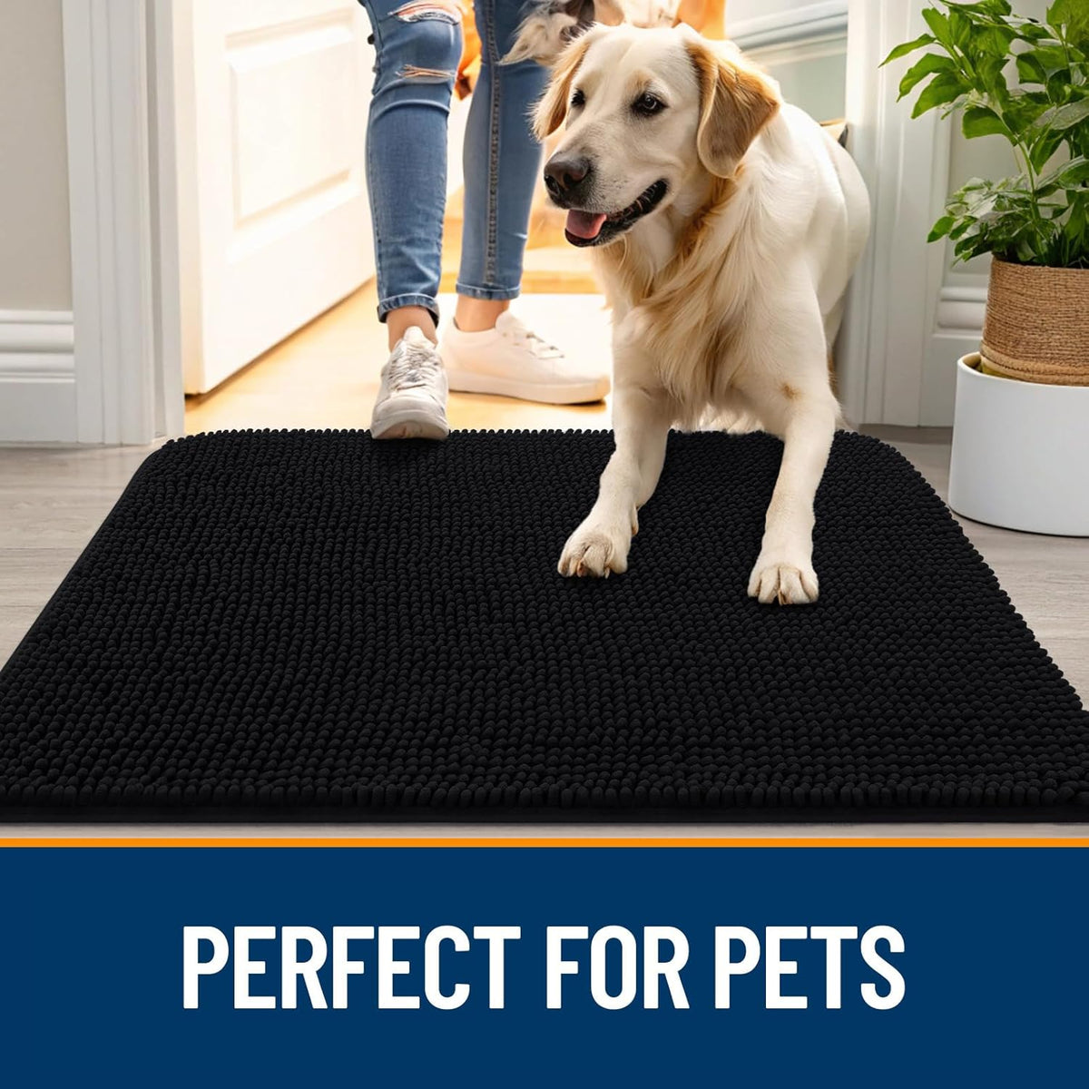 OLANLY Dog Door Mat for Muddy Paws 70x24, Absorbs Moisture and Dirt, Absorbent Non-Slip Washable