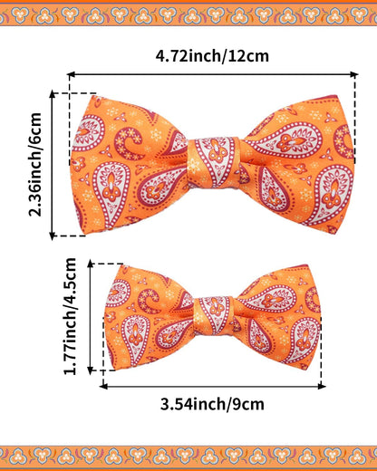 PET SHOW 10 Pack Paisley Small Dog Bow Ties Sliding Collar Attachments Puppy Cats Floral Bowties