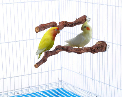 2 pcs 9.8 inch Bird Perches Stand Natural Wood Bird Perches, Birdcage Wood Stand Tree Perches for
