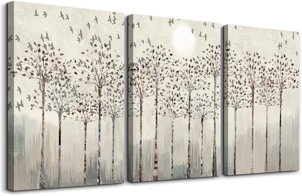 trees and birds Abstract Paintings Canvas Prints Wall Art for Bedroom Bathroom Wall Decor office