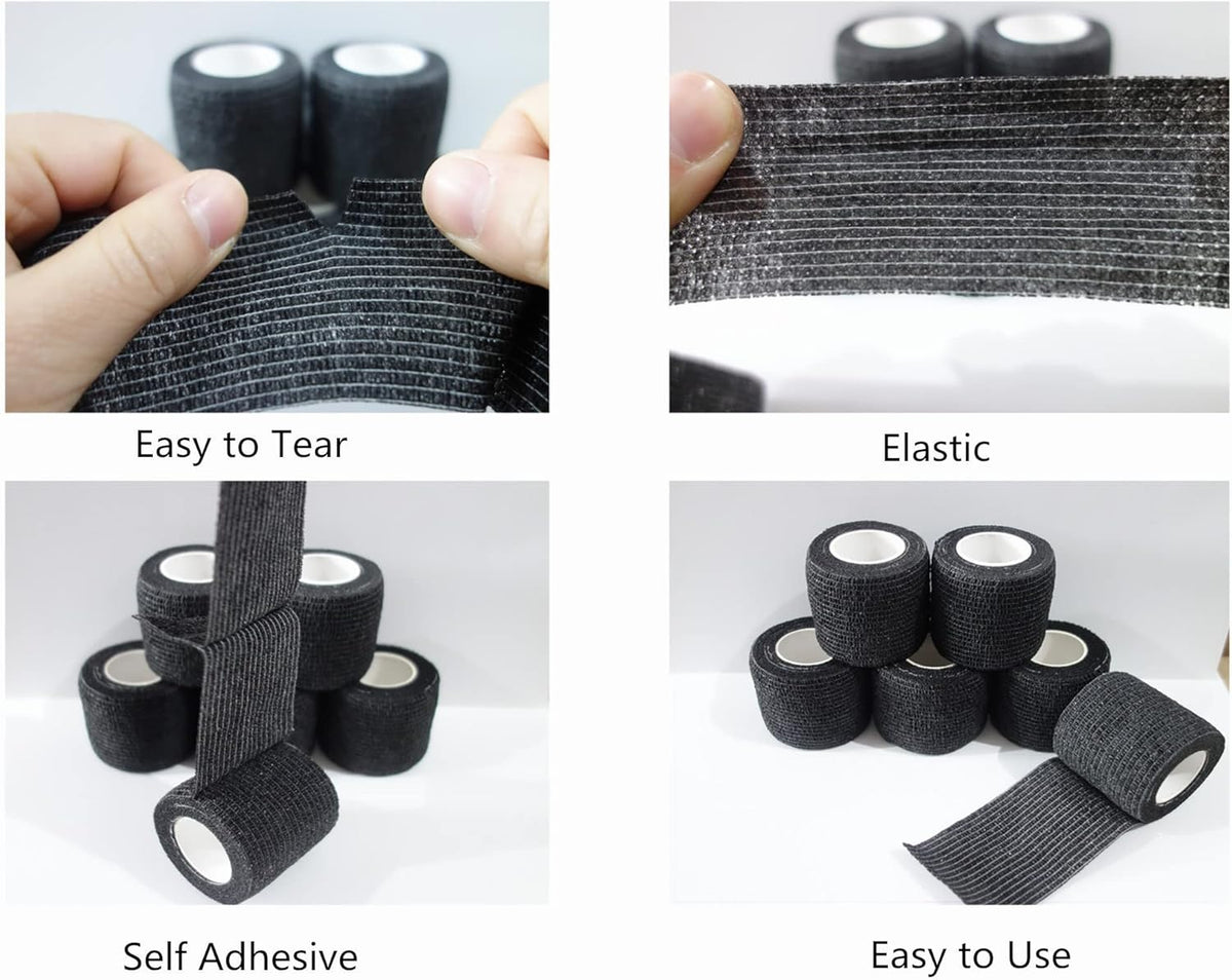 6 Pack 2" x 5 Yards Self Adhesive Bandage Wrap Breathable Cohesive Vet Wrap for Pets, Elastic