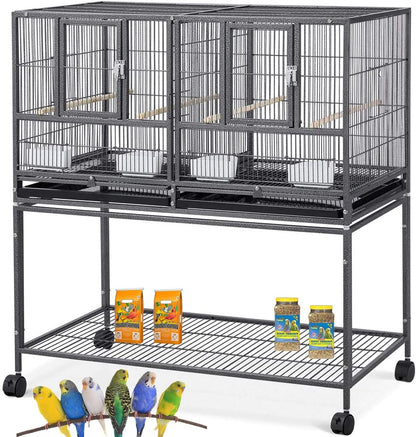 1/2/3-Combo Stacker Center Divided Breeder Breeding Bird Flight Double Rolling Cage for Aviaries