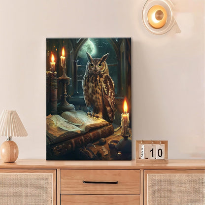 Owl Book Wall Art Vintage Canvas Wall Decor Prints Framed Painting Owls Pictures Gifts Artwork for