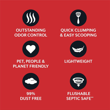 WORLD'S BEST CAT LITTER Multiple Cat Unscented, 15-Pounds - Natural Ingredients, Quick Clumping