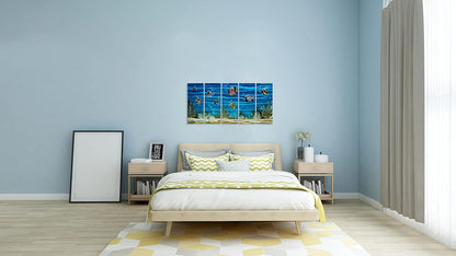 SYGALLERIER School Of Fish Metal Wall Art Handcrafted 3D Coastal Aluminum Artwork Modern Abstract