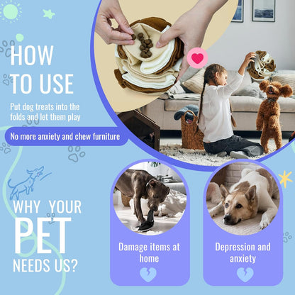 Pet Snuffle Ball, Puzzle Sniffing Interactive Dog Ball for Blind Dogs Training Stress Relief Dog