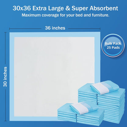 Bed Pads with Adhesive Strip 30"x36" Thicken Elderly Adults Incontinence Underpads Disposable,Heavy