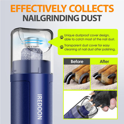 Dog Nail Grinder Upgraded - Professional 3-Speed Super Quiet and Low Vibration Electric Pet Nail
