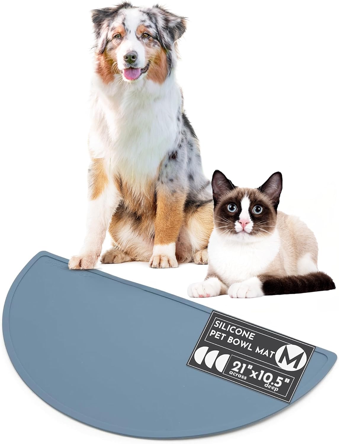 Waterproof Silicone Pet Food Mat - Non-Slip, Spill-Proof Feeding Mats for Floors, Raised Edge