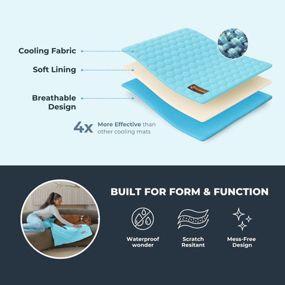 Dog Cooling Mat- Ice Silk Summer Comfort, Self Cooling, Non-Slip Dog Pad, Durable & Washable, Mat