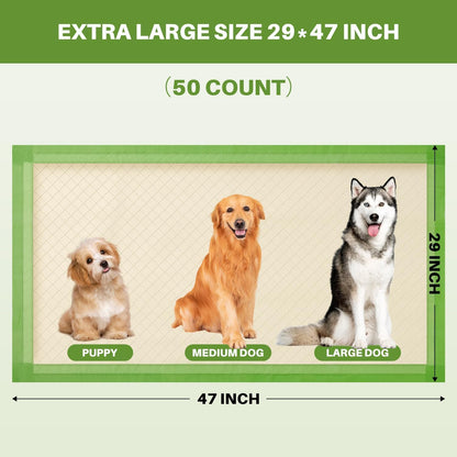 Gardner Pet Dog Pee Pads Extra Large 29"x47", XL Thicker ECO Green Disposable Puppy Training Pads