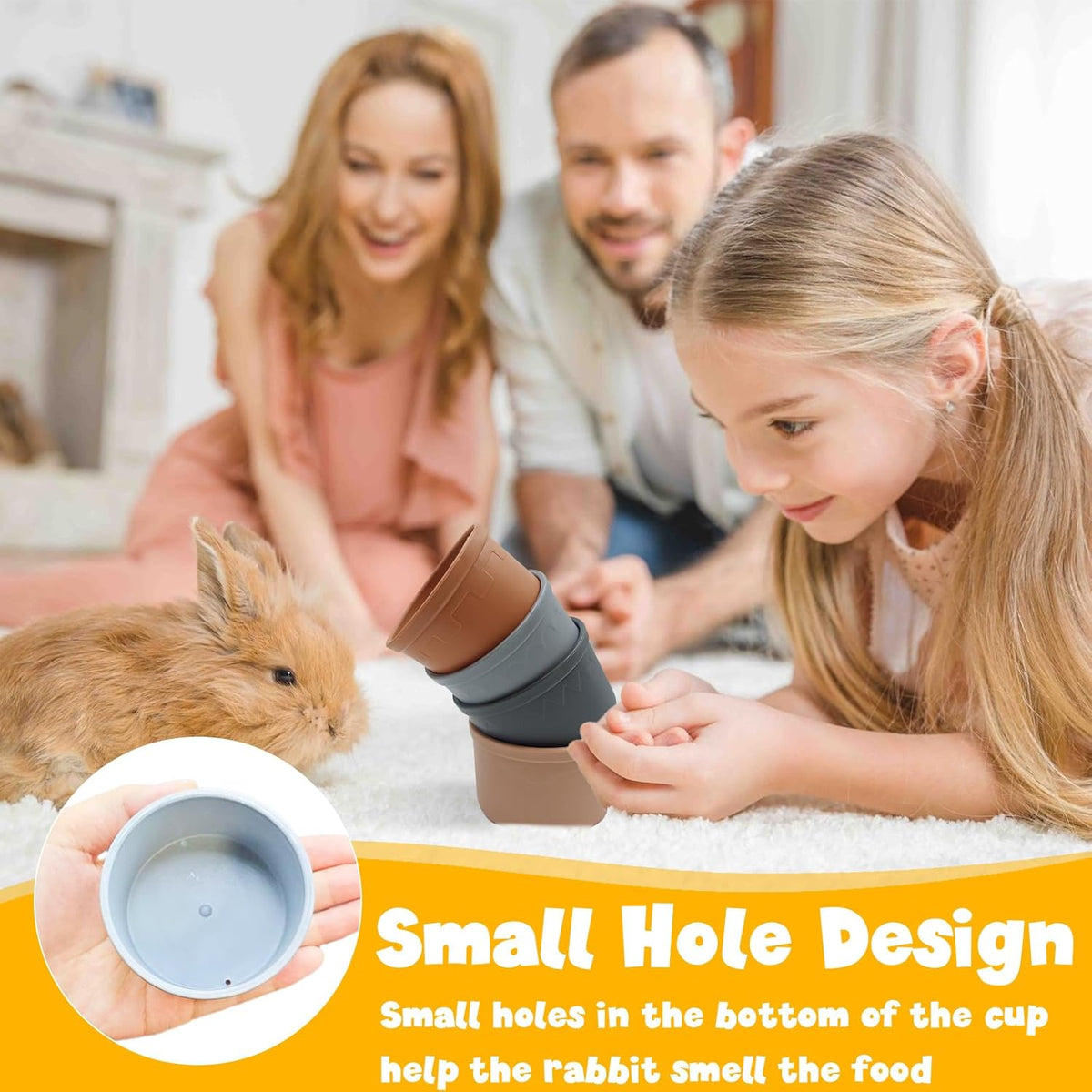8 Pcs Stacking Cups for Small Animal Toys,Nesting Rabbit Toys of Different Sizes,Safe Plastic