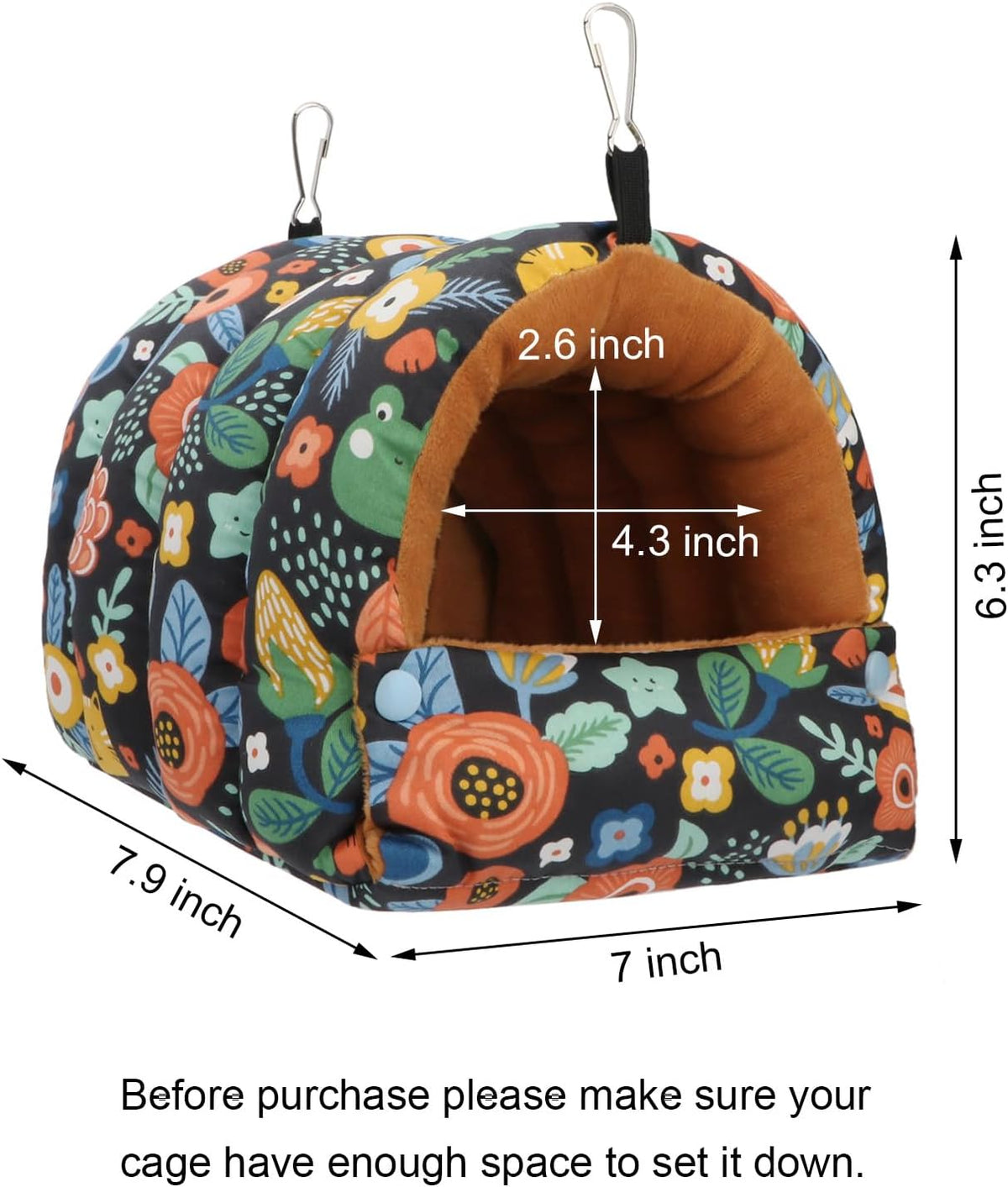 Wontee Bird Nest House Winter Warm Snuggle Hut Bird Bed Hanging Hammock for Parrots Budgies