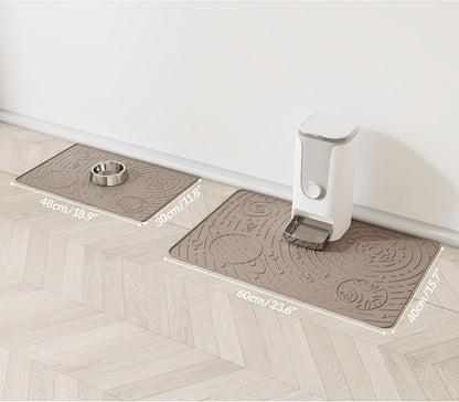 OHMO Dog Food Mat, Silicone Waterproof Cat Food Mat, Non-Skid Spill Proof Pet Feeding Mat for Food