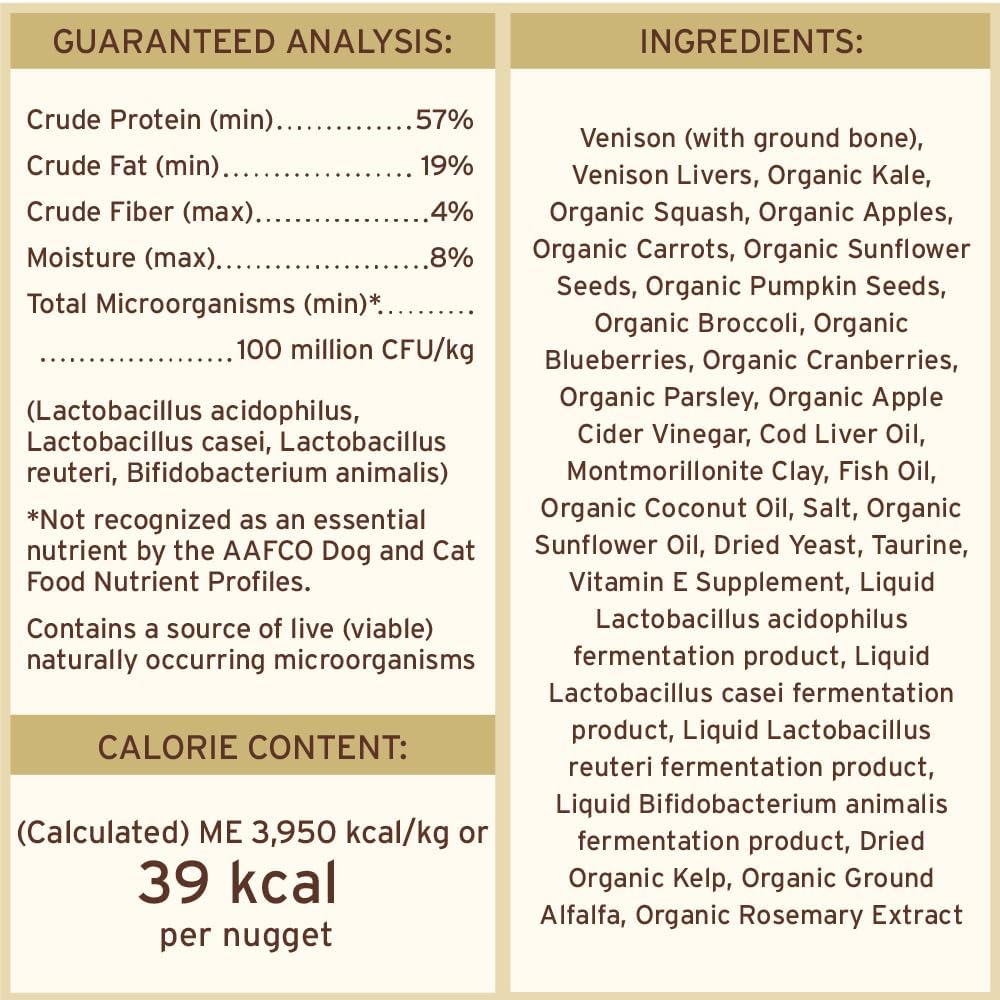 Primal Freeze Dried Raw Cat Food Nuggets Venison, Complete & Balanced Meal or Topper, Premium