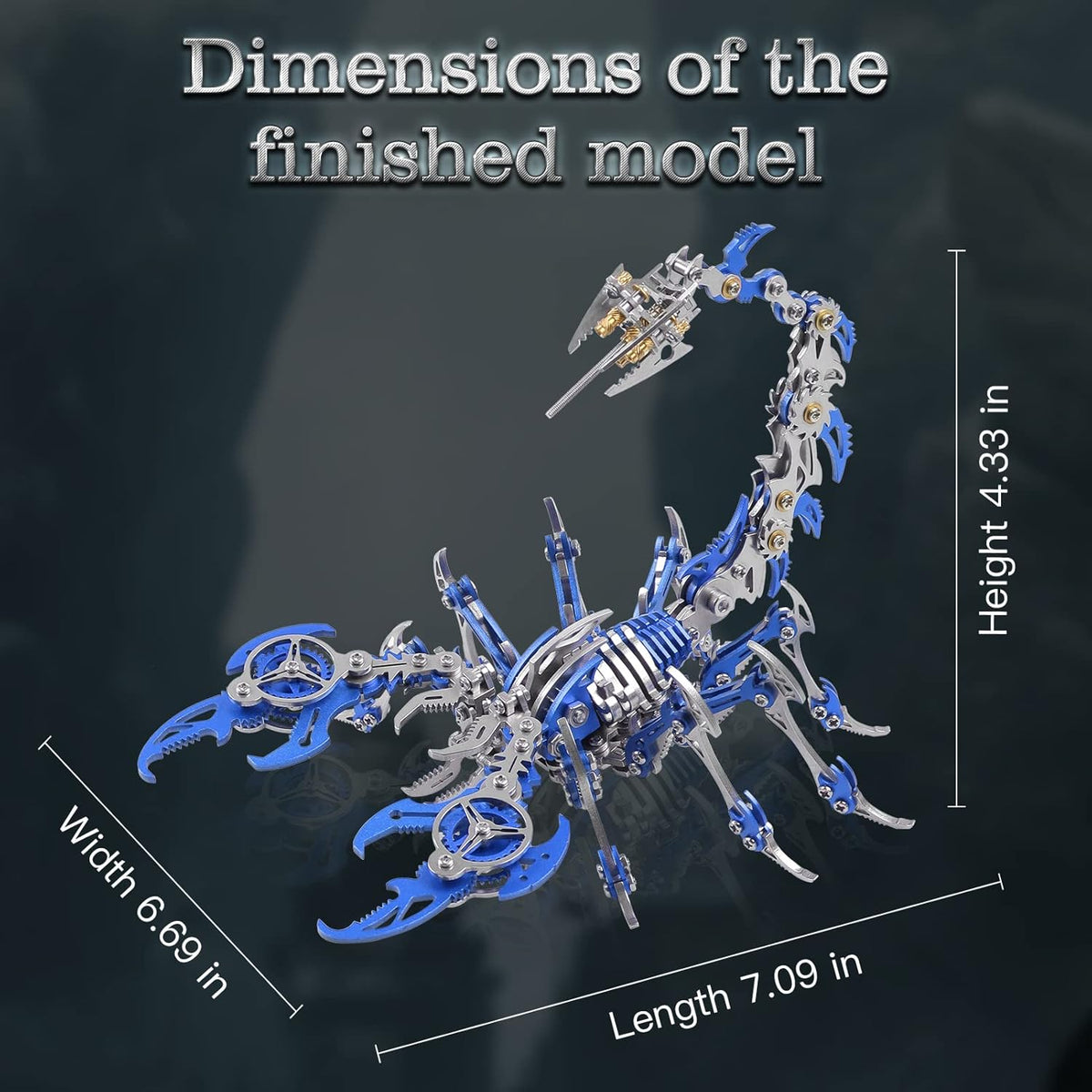 Scorpion 3D Metal Puzzles Kits for Adults Teens – 454 Pcs – Mechanical Assembly Models – 4 Hours to