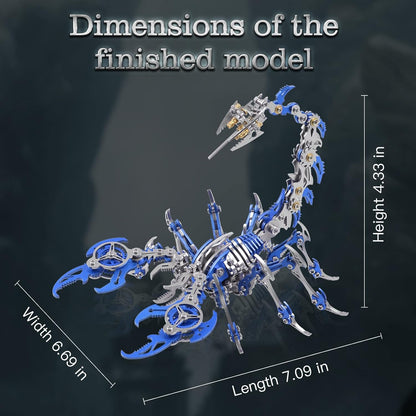 Scorpion 3D Metal Puzzles Kits for Adults Teens – 454 Pcs – Mechanical Assembly Models – 4 Hours to