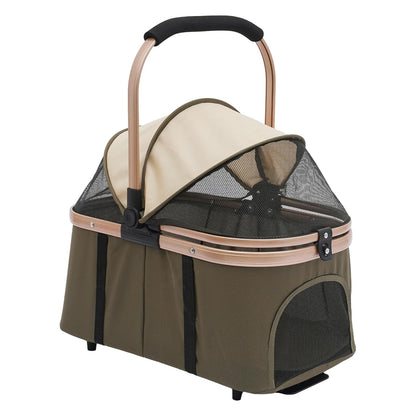 Double Pet Stroller with Detachable Carriers, Large Cat & Dog Stroller with 4 Wheels, Foldable Pet