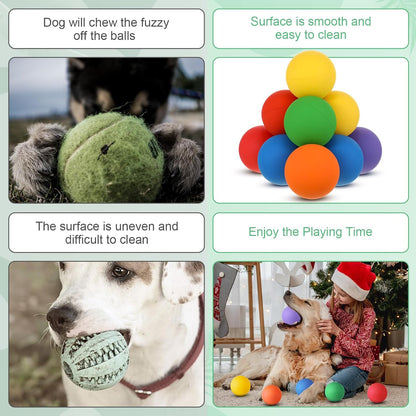 Shappy 24 Pieces Rubber Dog Tennis Balls for Dog Colorful Catching Pet Balls for Fetch Training 2.4