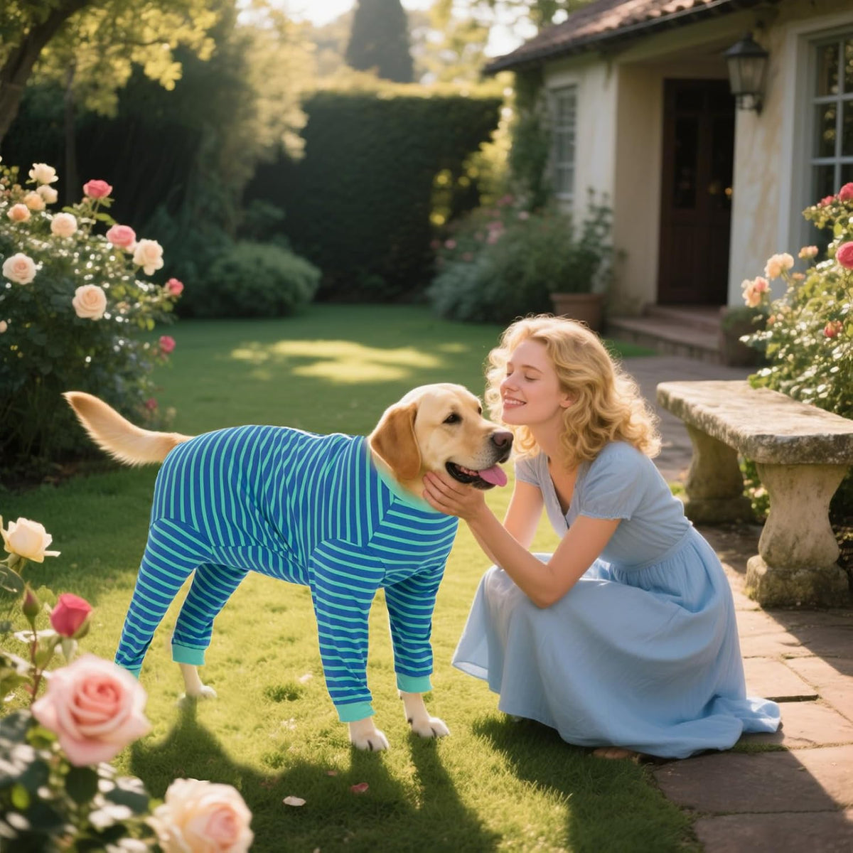 Yeapeeto Dog Onesie Surgery Recovery Suit for Large Medium Bodysuit Dogs Pajamas PJS Full Body for