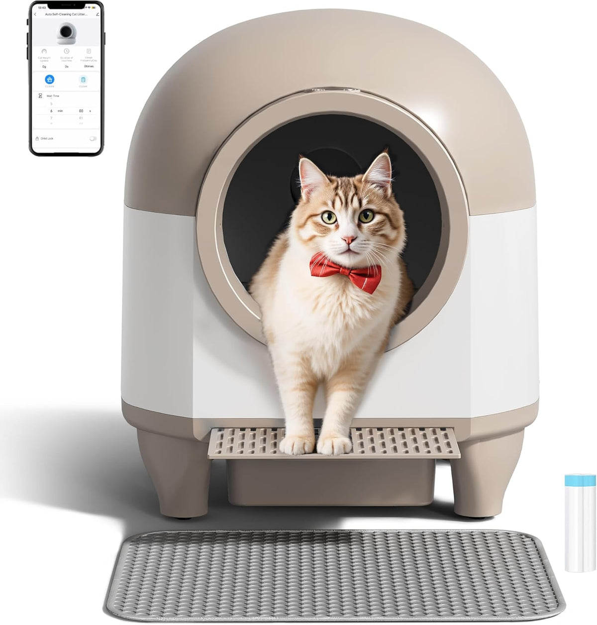 WARCAT Self Cleaning Litter Box Automatic, 90 L Automatic Cat Litter Box for Multiple Cats