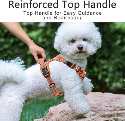 Timos Dog Harness, No Pull Dogs Harness 3 Snap Buckles Adjustable Reflective No Choke Pet Vest for