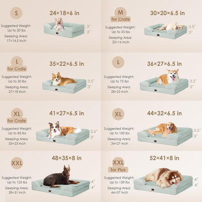 EHEYCIGA Orthopedic XL Dog Beds, Waterproof Memory Foam Dog Bed for Extra Large Dogs, Non-Slip