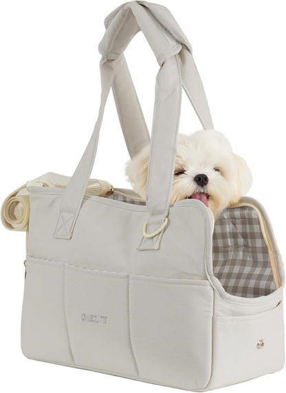 Dog Purse Carrier for Small Dogs Rabbit cat with Large Pockets, Cotton Bag, Dog Carrier Soft Sided