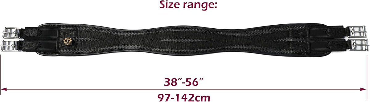 T TEKE Contoured Chafeless Girth for Horses, Airflow Waffle PVC Foam Construction with Double Side